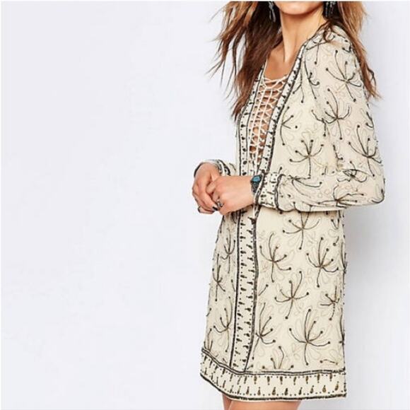 NWT Free People Sicily Beaded Embellished Size 6 Dress - Picture 2 of 12